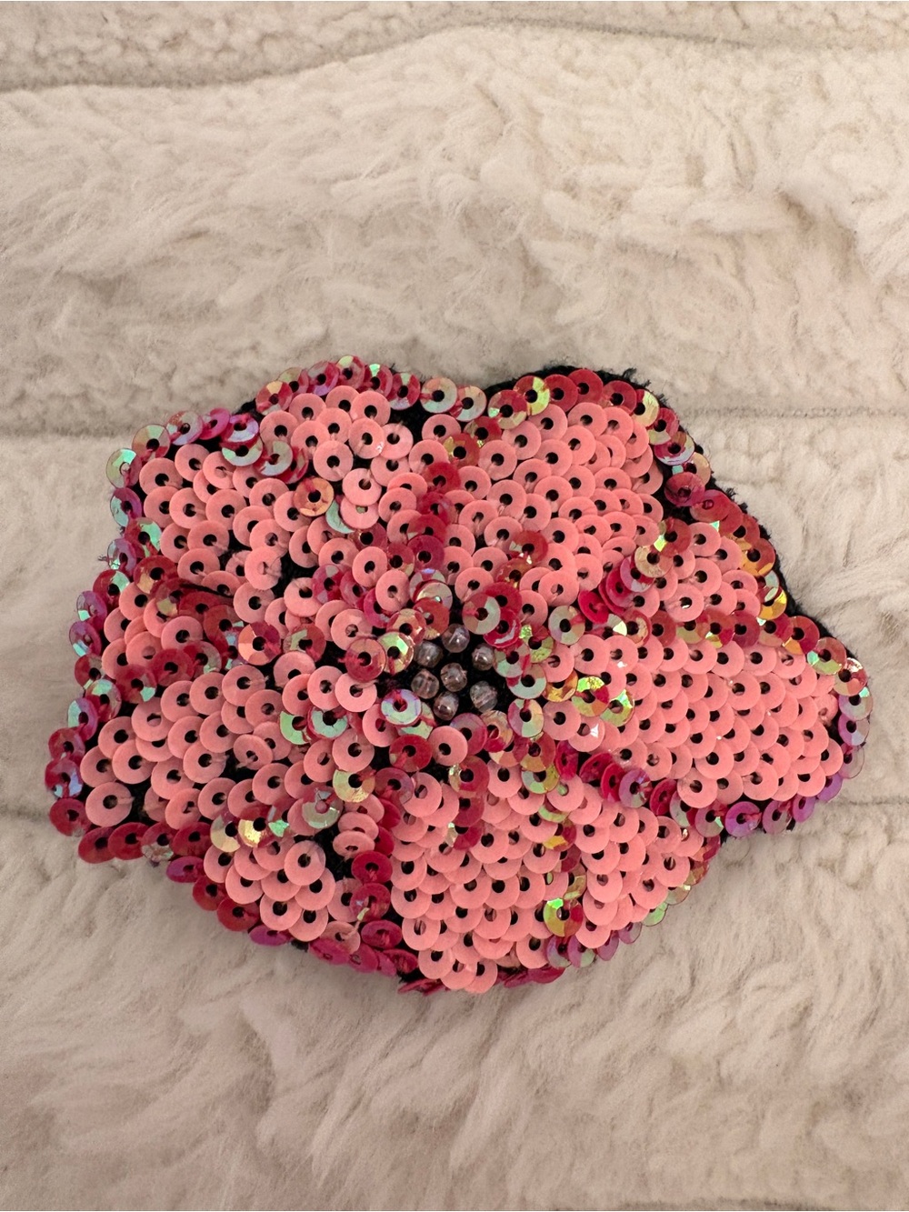Vintage Betsey Johnson Pink Sequin Flower brooch - Women Accessories